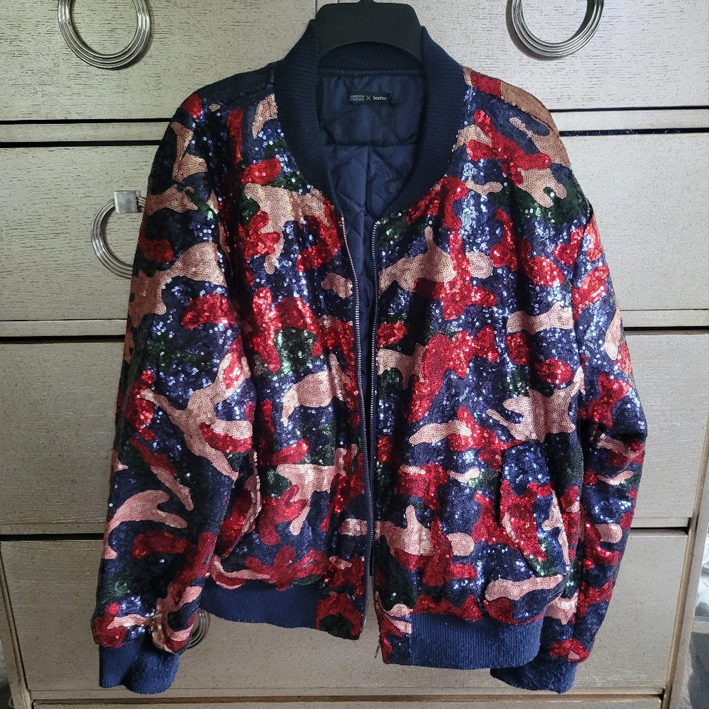 Jordyn Woods × Boohoo Sequin Bomber Jacket